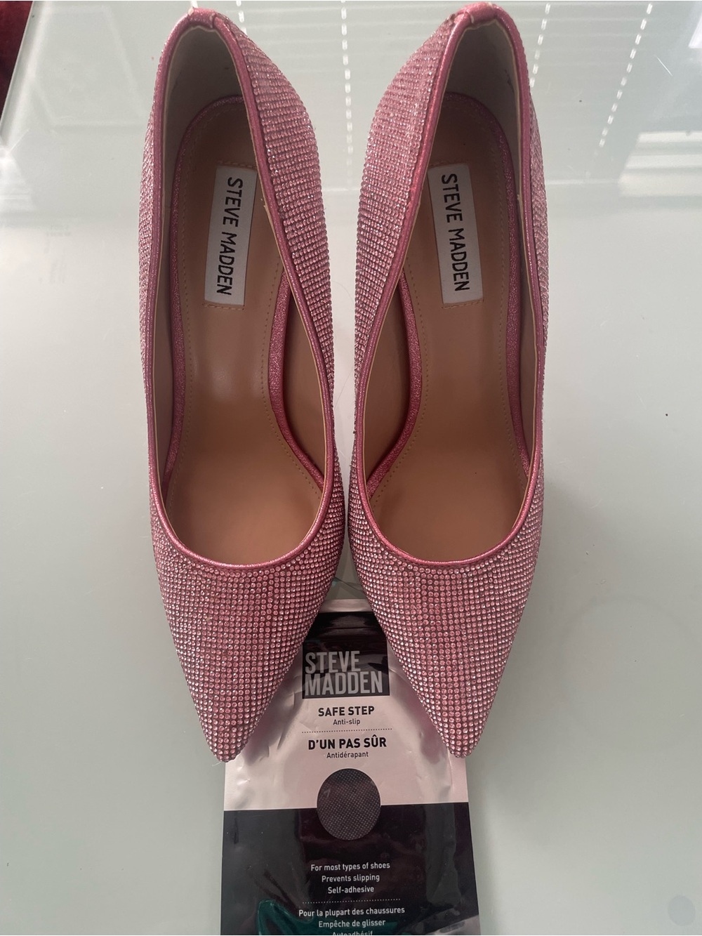 Steve Madden Pink Crystal Embellished Pointed-Toe Pumps